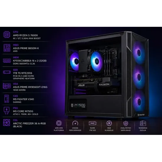 MSGW R5-7600X/32G/1TB/RX9060XT-16G