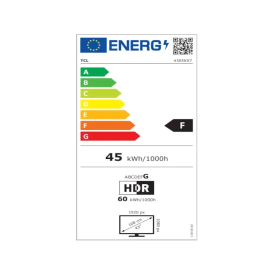 TCL 43S5K QLED TV 43 full HD, Android smart, Colorful Quantum Crystal, slim dizajn (bez okvira)
