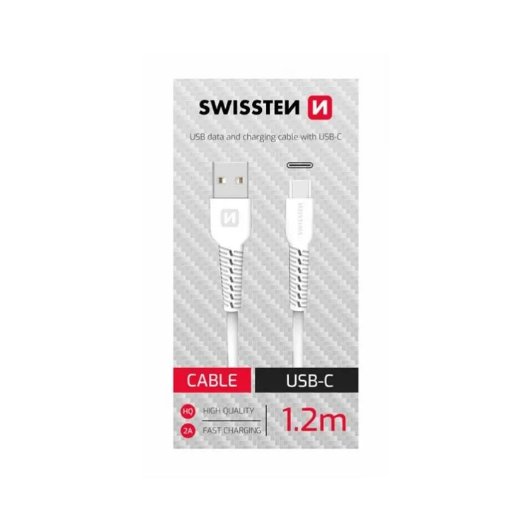 Swissten Data kabl USB / USB-C 1.2m bijeli