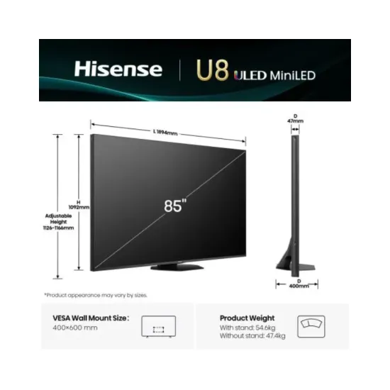 85 inča 85U8Q ULED Mini-LED 4K UHD Smart TV