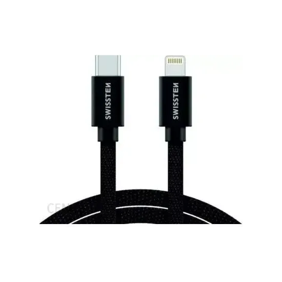Swissten Data kabl Textile USB-C/Lightning MFi 1.2 m Black