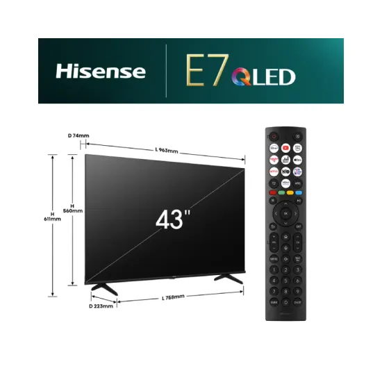 43 inča 43E7NQ QLED 4K UHD Smart TV