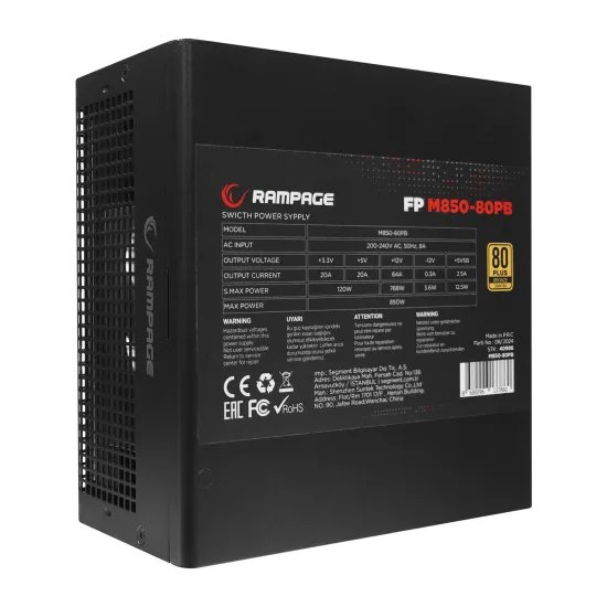 Rampage Napajanje M850-80PB 850W 80+ Bronze Full Modular
