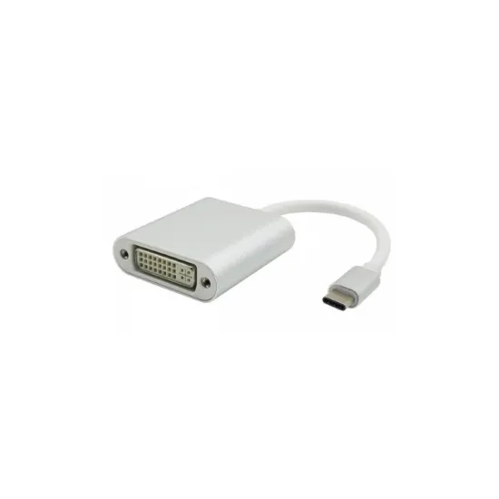 Adapter - konvertor USB 3.1 tip C (M) - DVI (F) srebrni