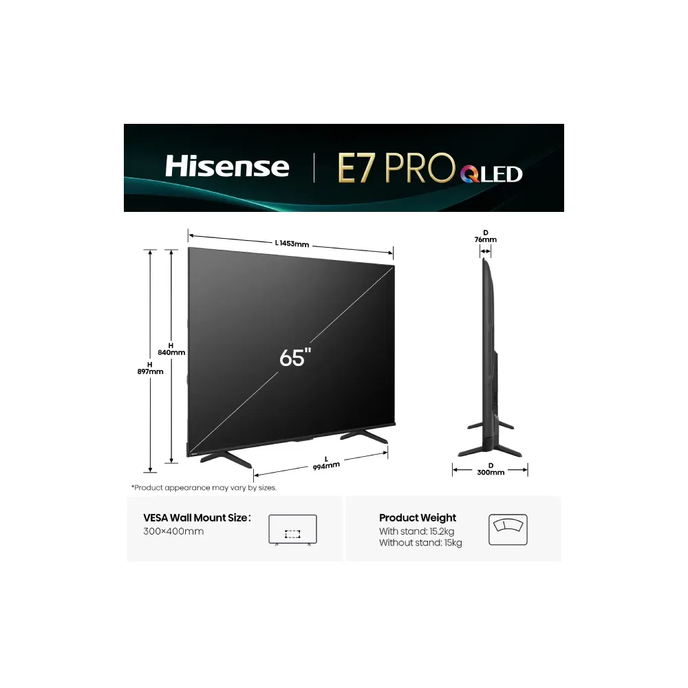 65 inča 65E7Q PRO QLED 4K UHD Smart TV