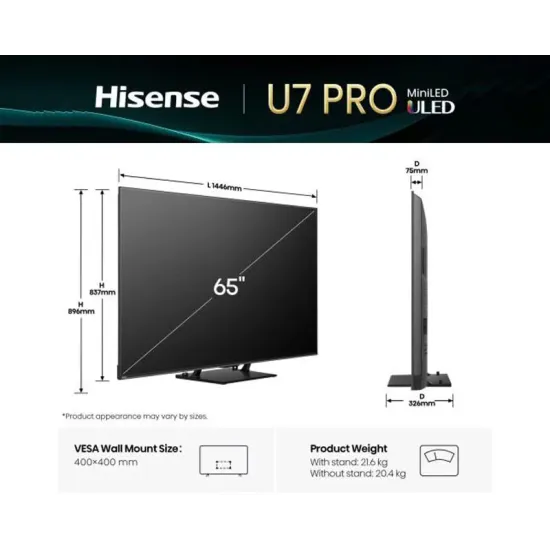 65 inča 65U7Q PRO ULED Mini-LED 4K UHD Smart TV