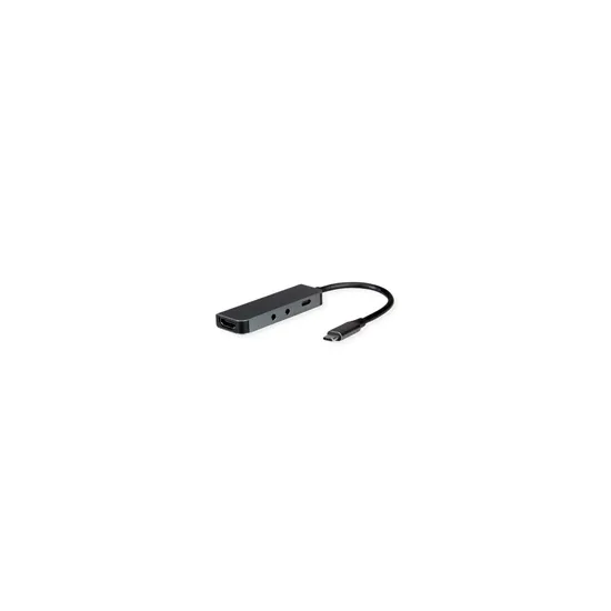 ROLINE USB Type C Docking station 4-u-1, 1xHDMI 3840 x 2160 @60Hz (4K, UHD-1), 2x Audio (TRRS + Mic) Mini Phone Stereo 3.5 mm, 1