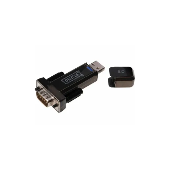 Adapter USB 2.0 tip A (M) - Serijski port (RS-232) 9pin (M) crni DA-70156