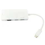 Adapter USB 3.1 tip C (M) - Display Port + HDMI + VGA + DVI (F) beli