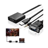 Adapter VGA na HDMI (m/ž) + Audio kabl (m/m) + Micro USB kabl (m/m)