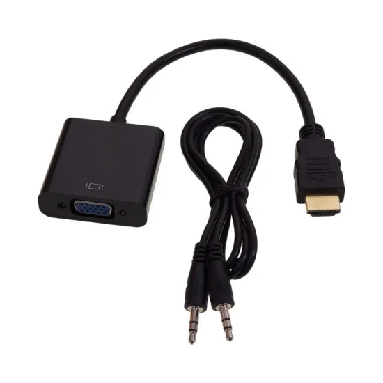 Adapter-konvertor HDMI (M) - VGA (F) + Audio kabl 3.5mm crni