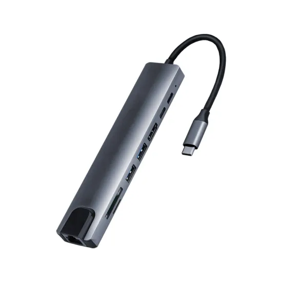 Adapter-konvertor TIP C na HDMI+2xUSB 3.0+TF/SD+2xTIP C+RJ45