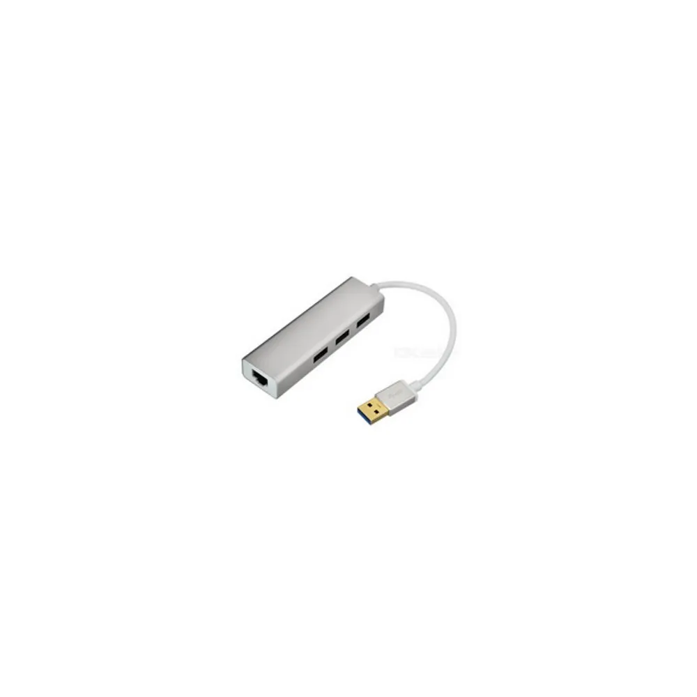 USB 3.0 - HUB 3port + RJ45 (ž) siva