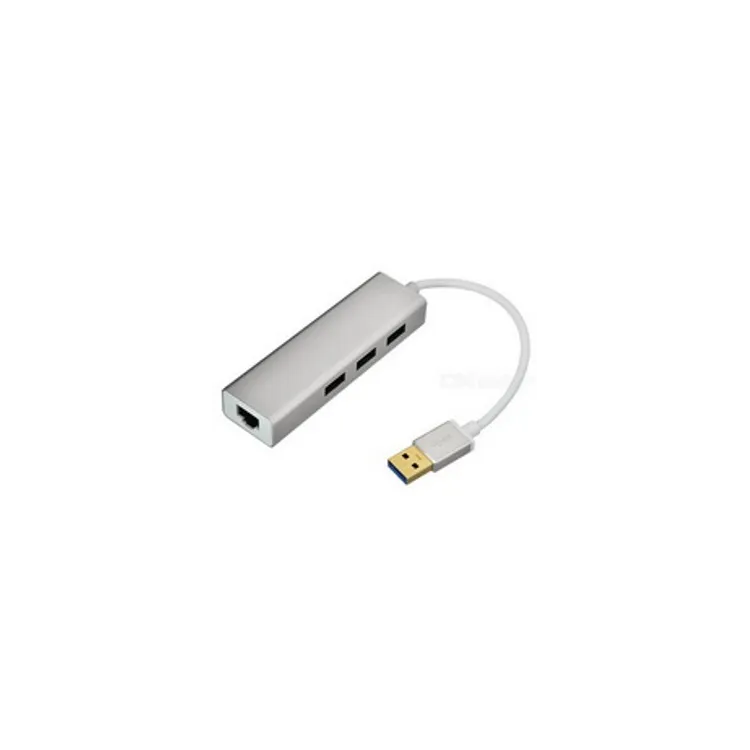 USB 3.0 - HUB 3port + RJ45 (ž) siva