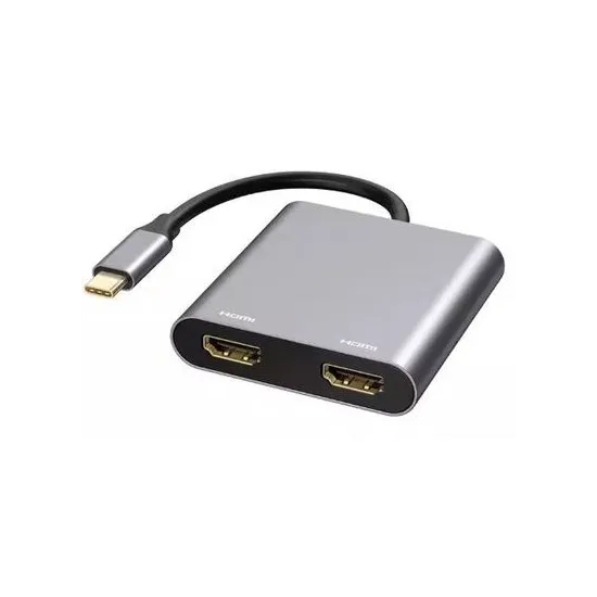 E-GREEN Adapter USB 3.1 tip C (M) - 2 x HDMI + USB 3.0