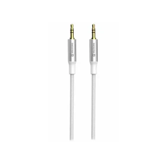 Swissten Audio kabl Textile Jack (male) / Jack (male) 1,5 M White