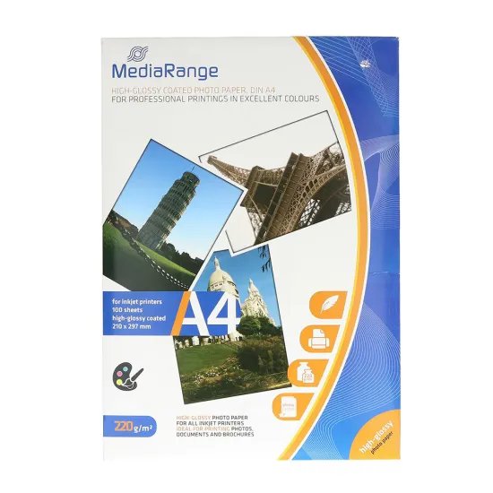 Papir Foto MediaRange sjajni A4, 220gsm, 100/1