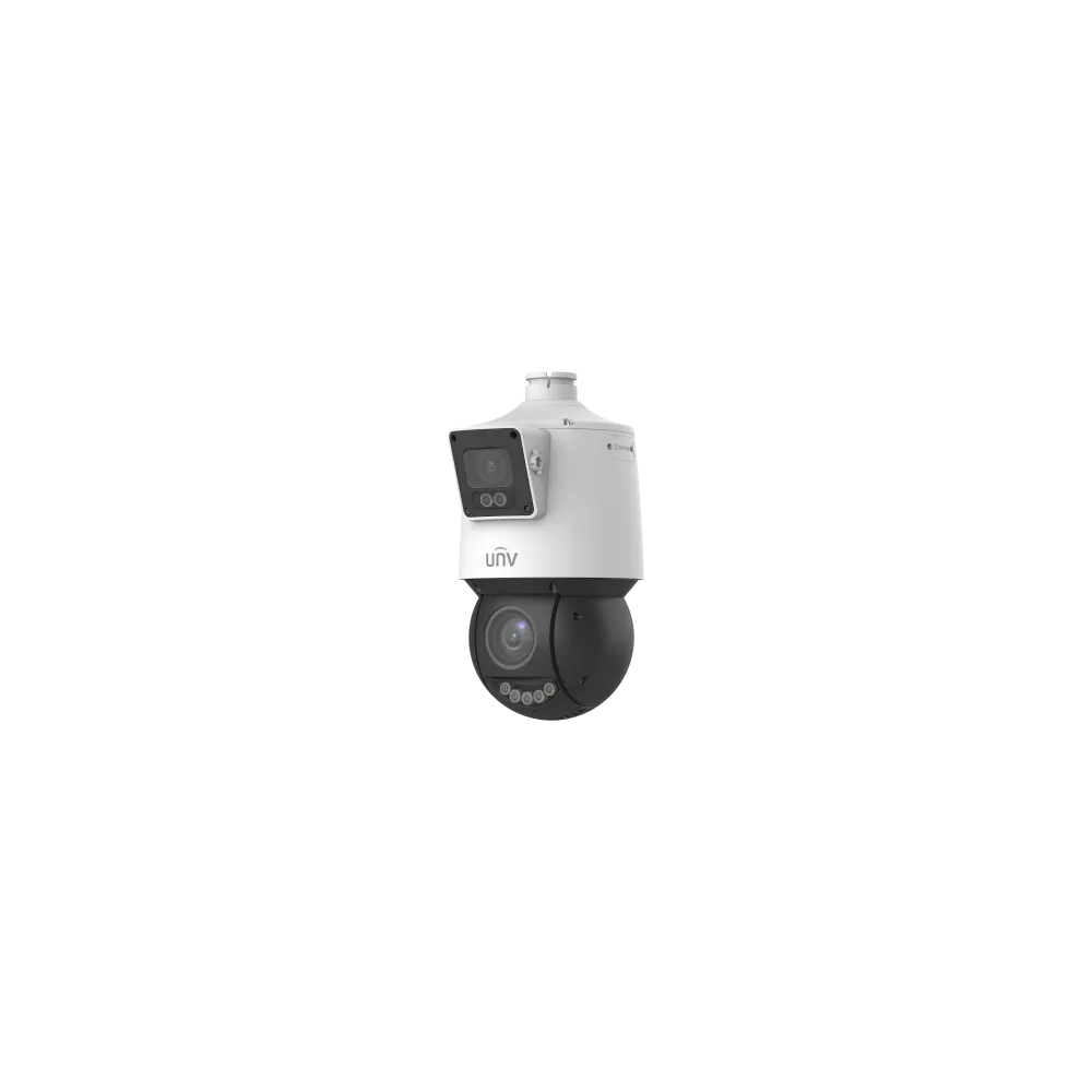 Uniview Kamera 4MP+4MP IPC94144SFW-X25-F40C PTZ Dome, Dual‑Lens LightHunter, fiksni objektiv 4 mm + varifocal 4.8‑120 mm, 25x op