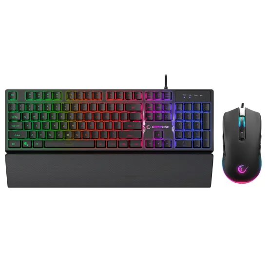 Rampage SET tastatura i mis KM-RX7 FORTUNA V2 RGB, USB, US layout, Black