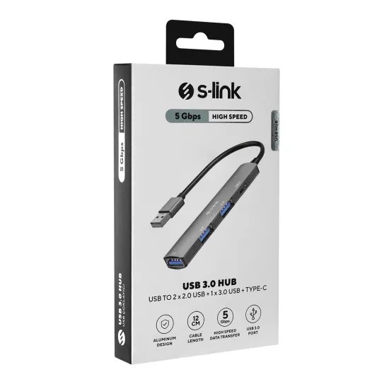S-Link HUB SW-U322 2x USB 2.0, 1x USB 3.0, 1x USB Type-c