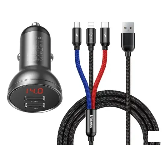 Baseus auto punjac Dual USB 4.8A Car Charger 2m