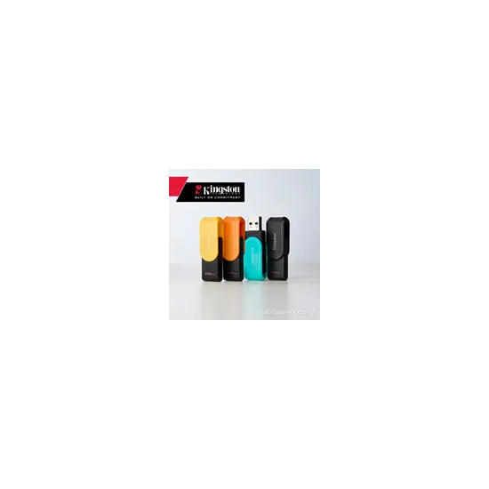 256GB DataTraveler Exodia S with swivel cap Hi-Speed USB 3.2 Gen 1 (Black/Orange)