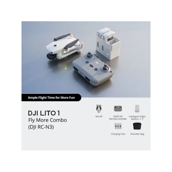 DJI Lito 1 Fly More Combo (DJI RC-N3), 4K/60fps Video, 48MP, Active Track, 36 min flight time
