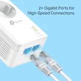 TP-LINK TL-PA7027P KIT AV1000 2-Port Gigabit Passthrough Powerline Starter Kit