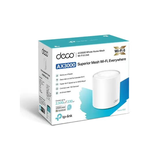 TP-LINK DECO X50(1-pack) AX3000 Whole Home Mesh WiFi 6 System, Coverage: up to 230m2