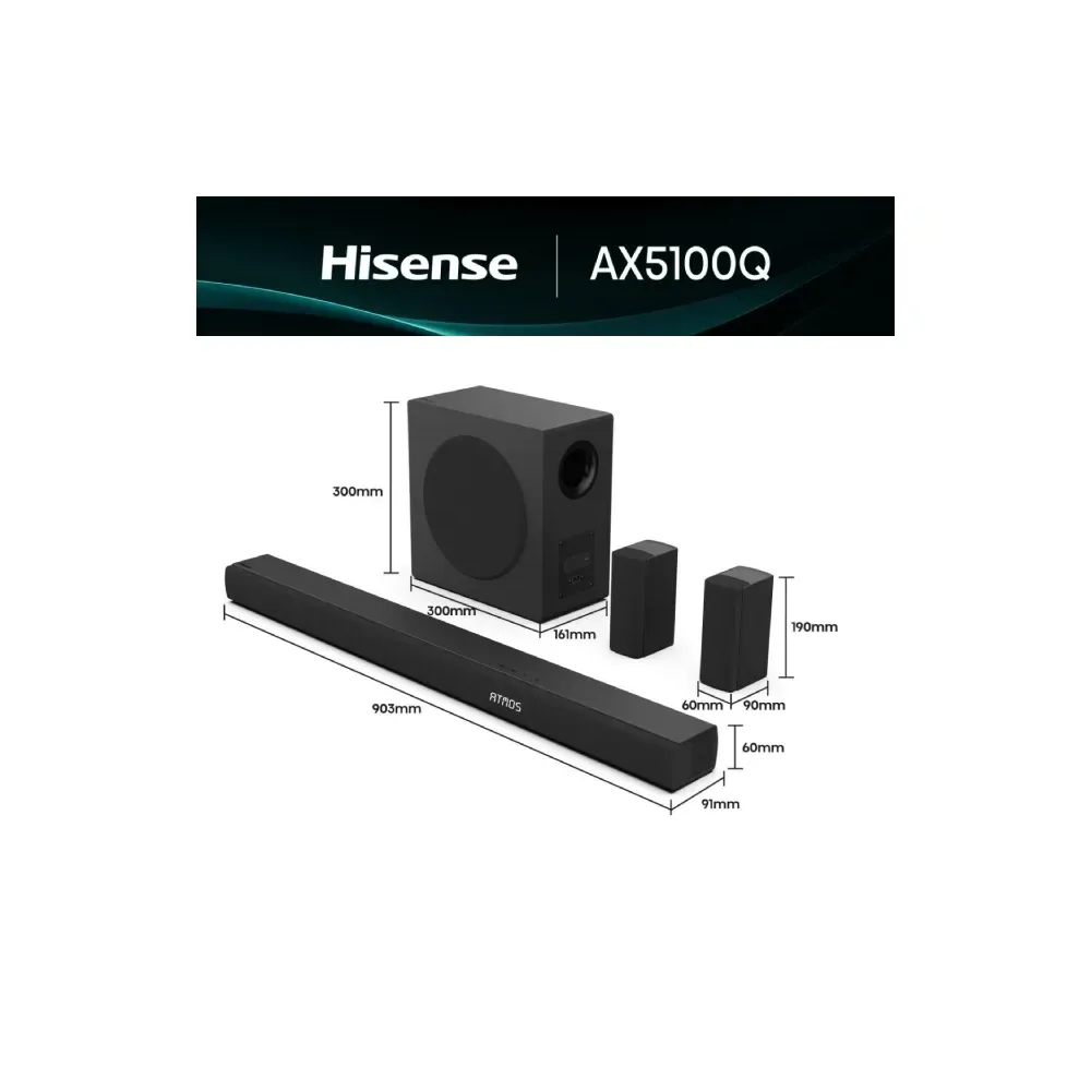 AX5100Q Dolby Atmos soundbar sa bežičnim subwooferom crni