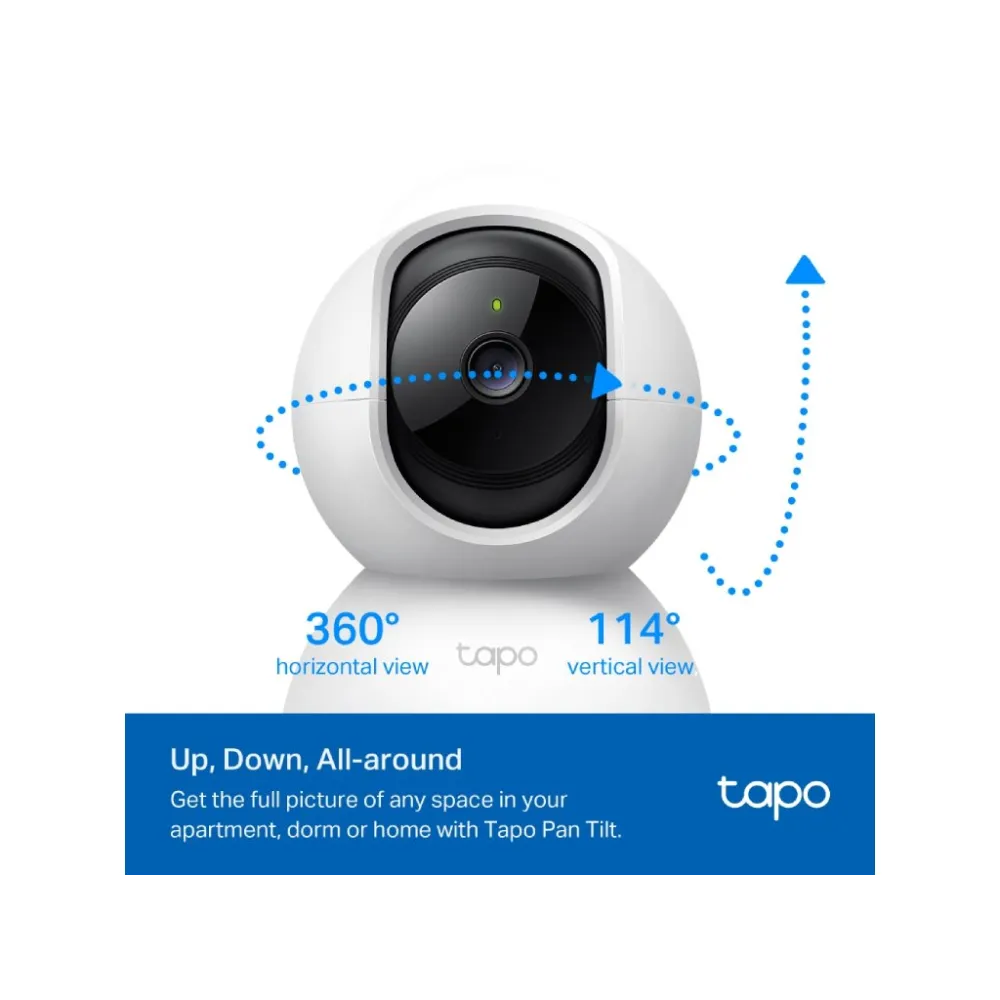 TP-LINK TAPO C210P2 Indoor 2K Pan/Tilt/Zoom Security Camera Set with Advanced Night Vision