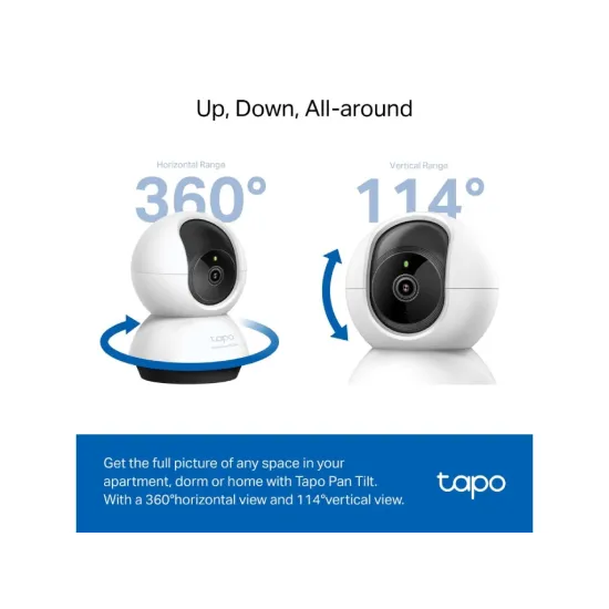 TP-LINK TAPO C220 2K 4MP QHD Pan/Tilt Home Security Wi-Fi Camera, Smart AI Detection, Two-Way Audio