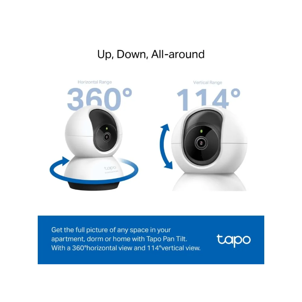 TP-LINK TAPO C220 2K 4MP QHD Pan/Tilt Home Security Wi-Fi Camera, Smart AI Detection, Two-Way Audio