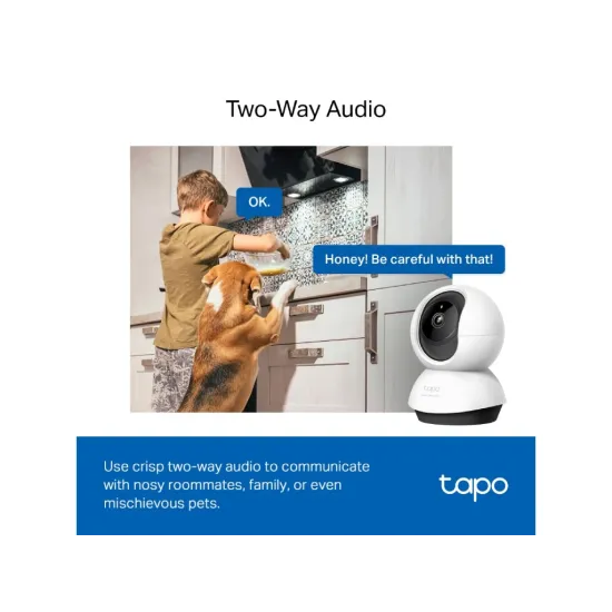 TP-LINK TAPO C220 2K 4MP QHD Pan/Tilt Home Security Wi-Fi Camera, Smart AI Detection, Two-Way Audio