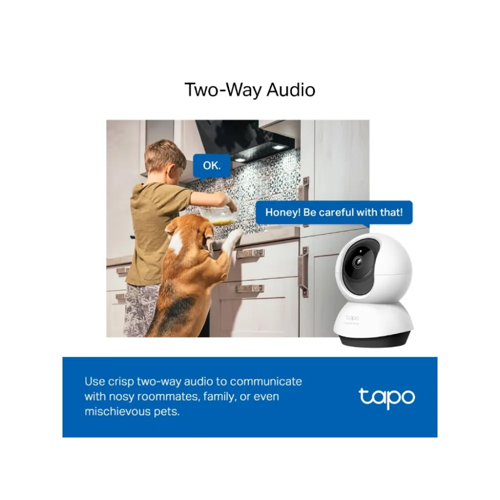 TP-LINK TAPO C220 2K 4MP QHD Pan/Tilt Home Security Wi-Fi Camera, Smart AI Detection, Two-Way Audio