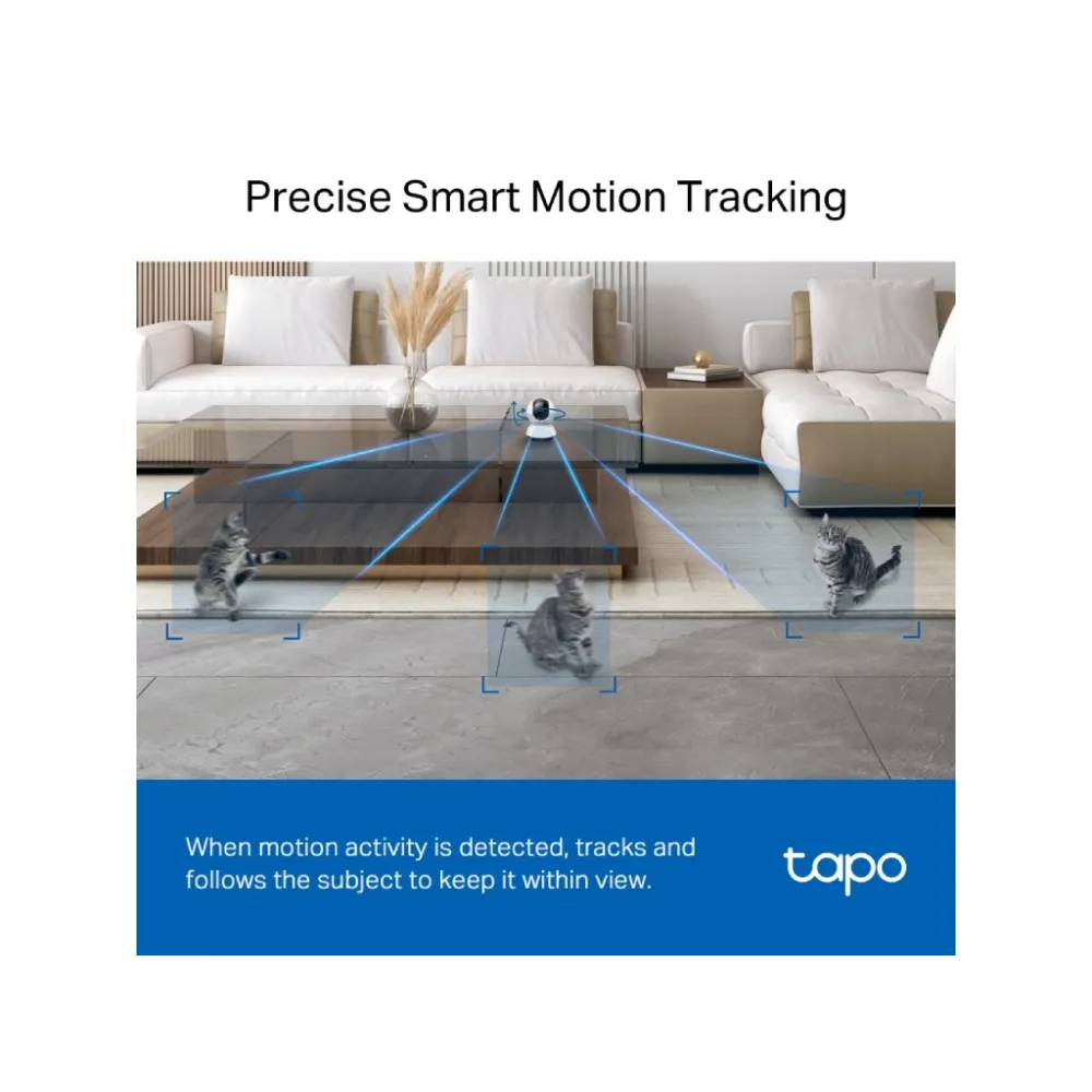 TP-LINK TAPO C220 2K 4MP QHD Pan/Tilt Home Security Wi-Fi Camera, Smart AI Detection, Two-Way Audio