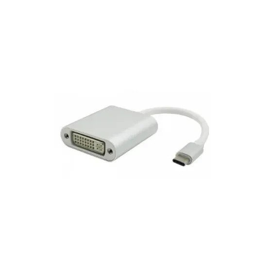 Adapter - konvertor USB 3.1 tip C (M) - DVI (F) srebrni