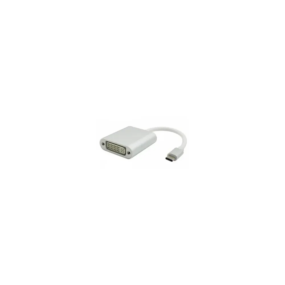 Adapter - konvertor USB 3.1 tip C (M) - DVI (F) srebrni