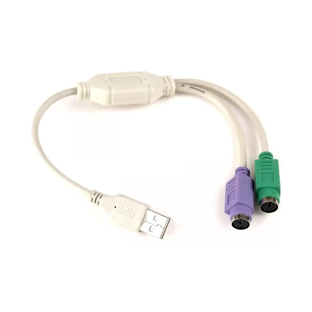 Adapter USB (M) - 2xPS/2 za miša i tastaturu (F) beli