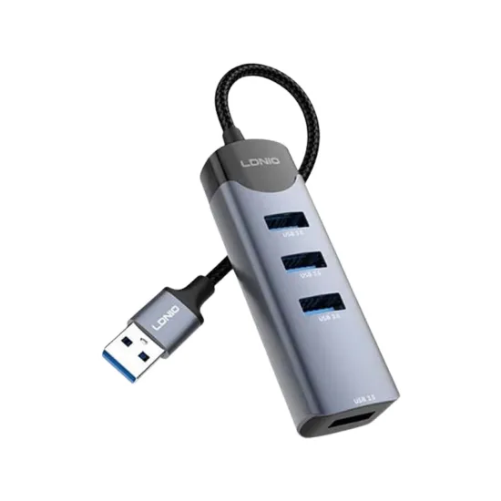 DS-134U adapter USB 3.0 HUB 4port sivi