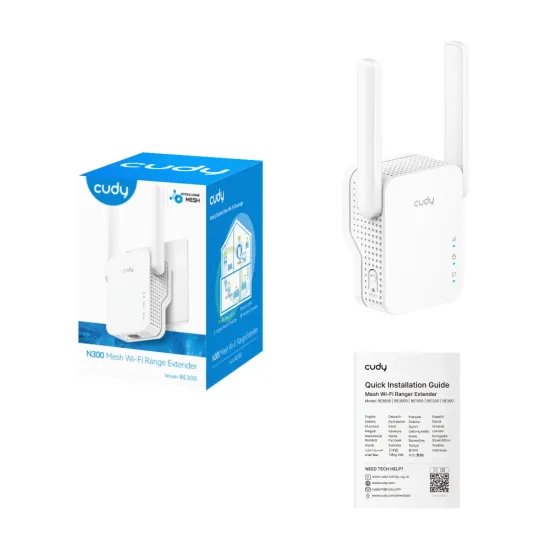 CUDY Range Extender RE300 N300 Mesh Wi-Fi