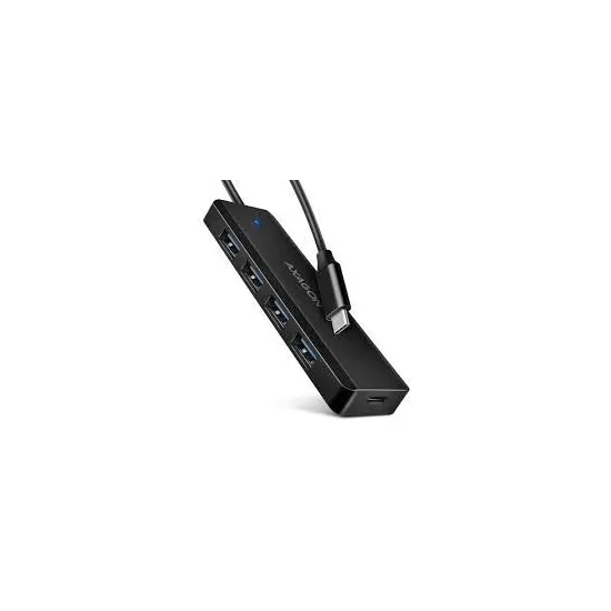 USB HUB 4 x USB 3.2 Gen1, USB-CM, 19cm, USB-C power IN, Axagon HUE-C1C