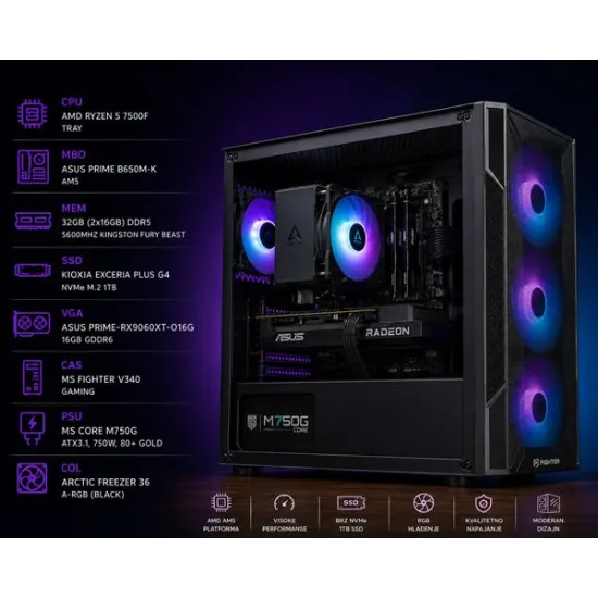 MSGW Gamer R5 7500F/32G/1T/RX9060XT-16G