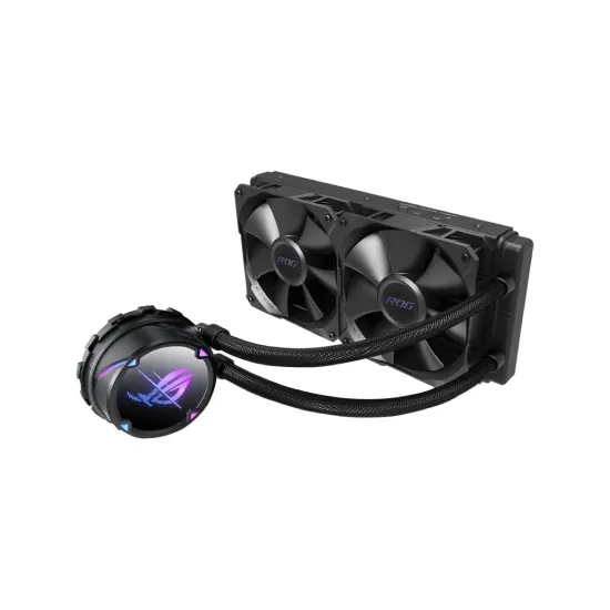 ASUS ROG STRIX LC II 240 Liquid CPU cooler, Dual ROG 120 mm radiator fans, Illuminated ROG Logo