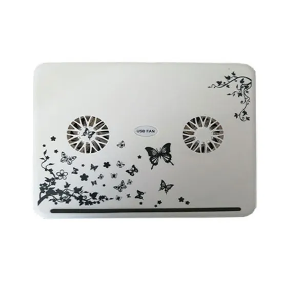 Postolje i hladnjak za laptop do 14 inča crno-belo