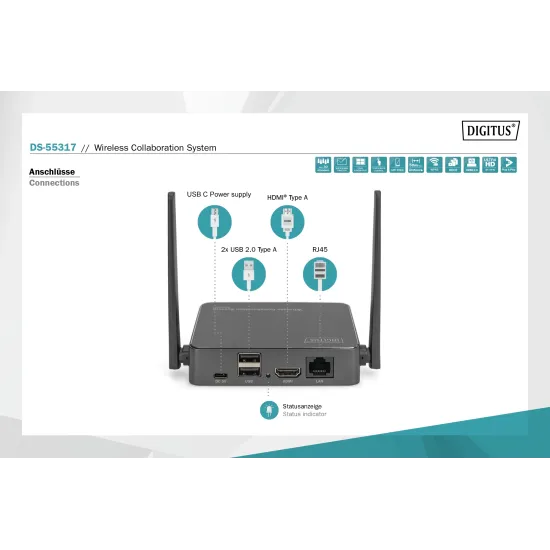 Digitus Click & Present Pro - BYOD Collaboration System HDMI, 2x TX, 1x RX