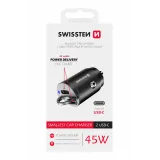 Swissten Car Adapter 2X USB-C 45W Nano Black