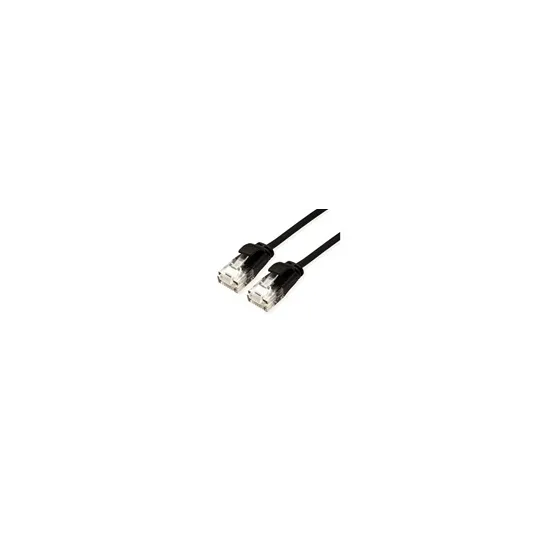 ROLINE Cat6A (Class EA) Data Center PatchCord UTP SLIM kabl, U/UTP halogen-free, LS0H, 0.3m, crni