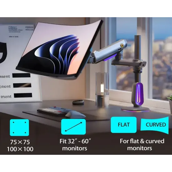 G80 Gaming stoni nosač za monitor mat crni