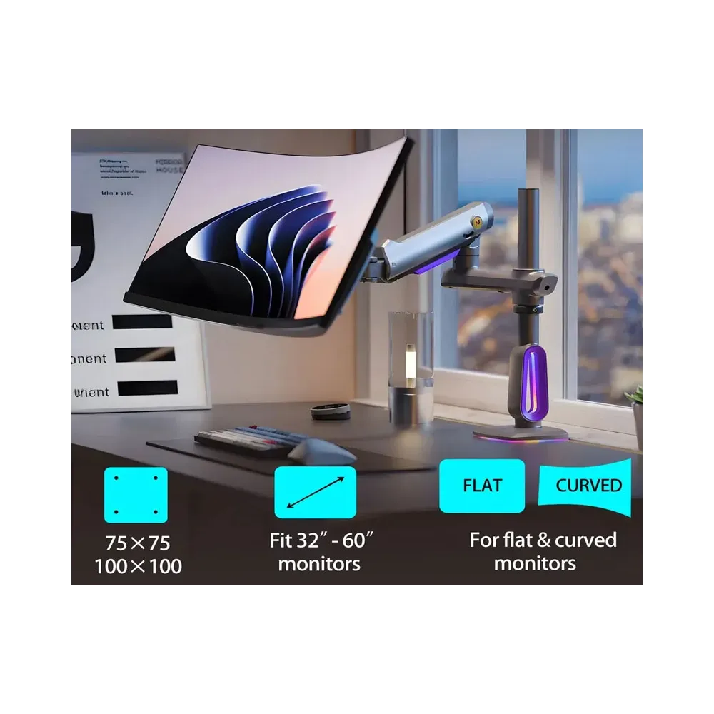 G80 Gaming stoni nosač za monitor mat crni